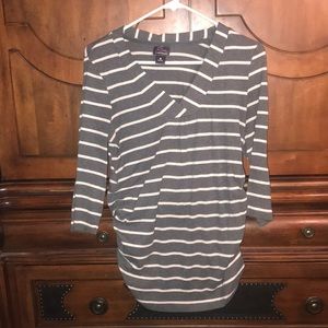Striped Maternity Top with Ruched Sides